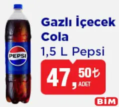 PEPSİ GAZLI İÇECEK KOLA 1,5 L